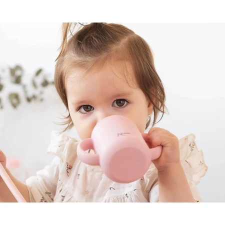 Kiokids Silikonbecher mit Henkel 120 ml rosa 4m+