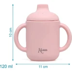 Kiokids Silikonbecher mit Henkel 120 ml rosa 4m+