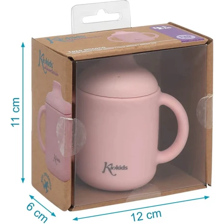 Kiokids Silikonbecher mit Henkel 120 ml rosa 4m+