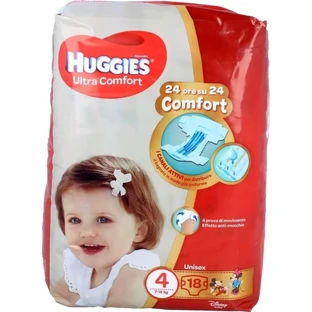 Huggies ultra comfort unisex - size 4 (7-18 kg) pack 18 diapers