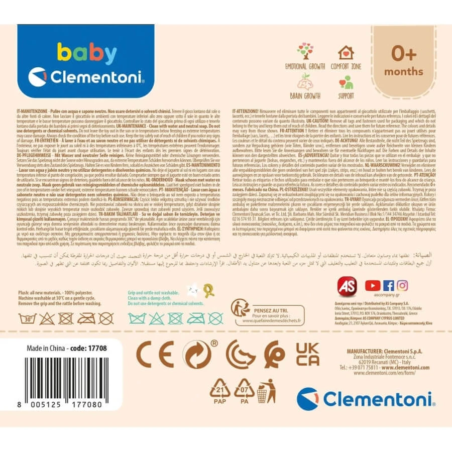 Clementoni Easy-peasy soft bear - plush toy with pendants