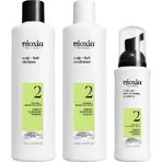 Kit Nioxin System 2 - champú voluminizador 300 ml + acondicionador 300 ml + tratamiento 100 ml box set
