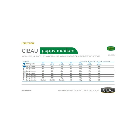Farmina Cibau puppy medium brood met kip - complete voeding voor puppy's en drachtige of zogende teven 12 kg