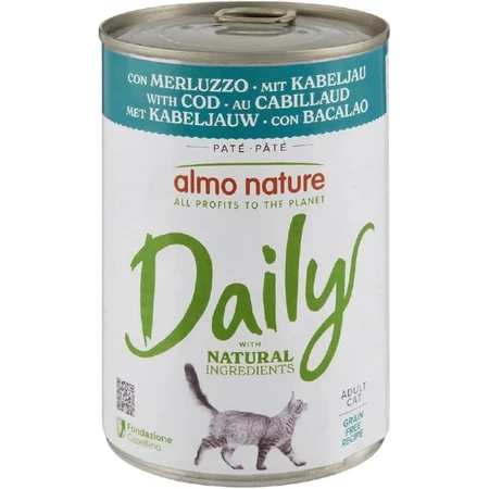 Almo nature Daily cat cod - nourriture humide complète pour chats adultes 400 gr.