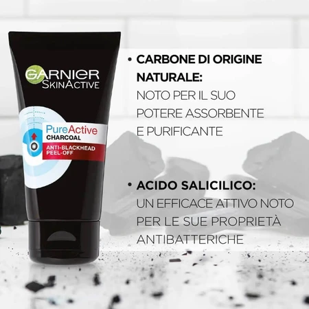 Garnier pure active - natural charcoal exfoliating gel 75 ml
