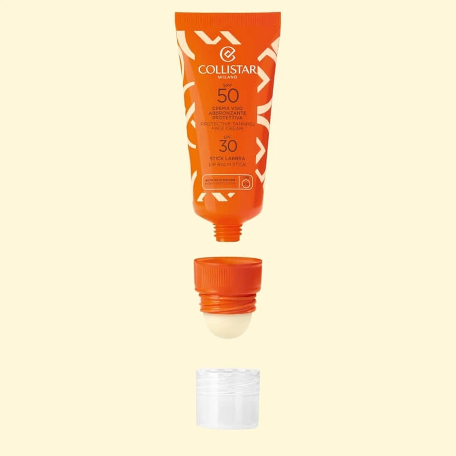 Collistar duo - crema protectora bronceadora spf 50 + barra de labios spf 30 20 ml