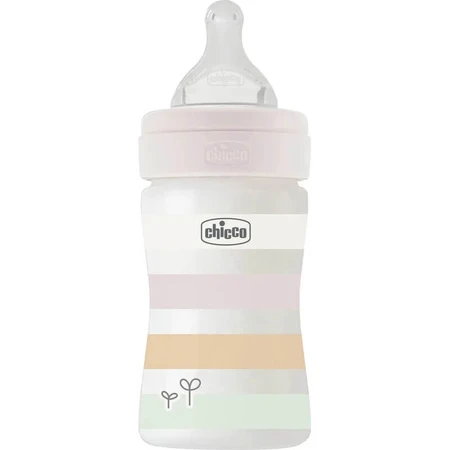 Chicco bienestar - biberón flujo lento 150 ml - blanco rosa