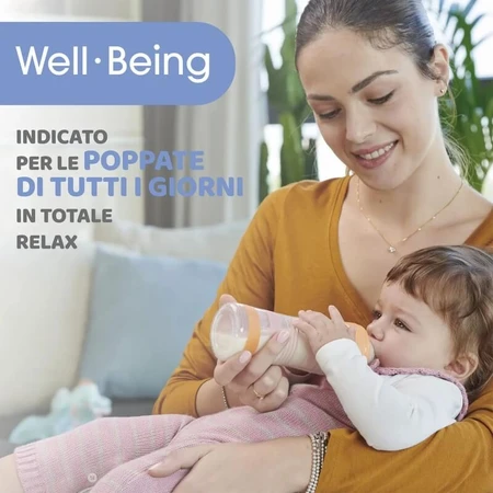 Chicco bienestar - biberón flujo lento 150 ml - blanco rosa