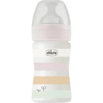Chicco bienestar - biberón flujo lento 150 ml - blanco rosa