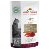 Almo nature Hfc jelly thunfisch und hummer - ergänzendes nassfutter für erwachsene katzen mit haarballen 55 gr