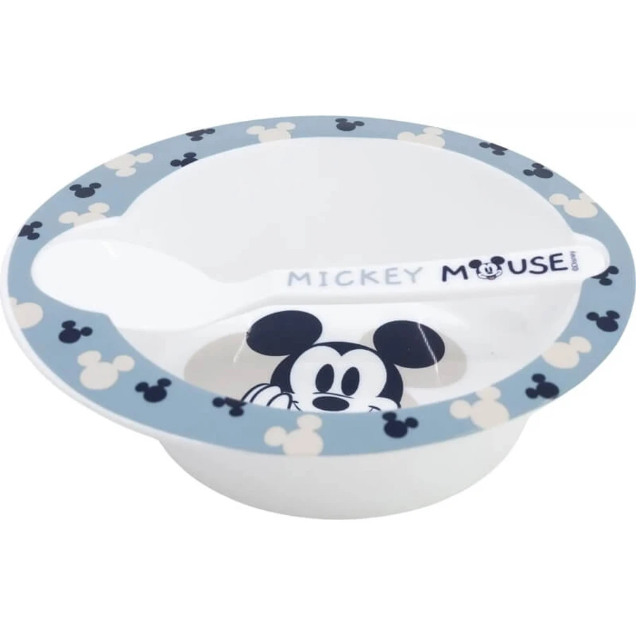 Stor Mickey mouse - plate and spoon set 10m+