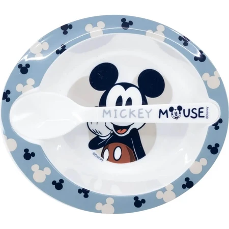 Stor Mickey mouse - plate and spoon set 10m+