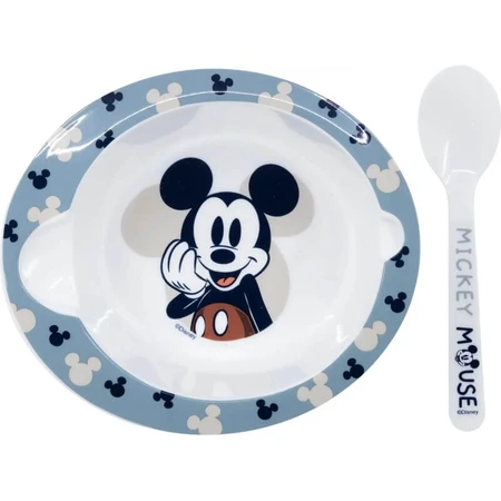 Stor Mickey mouse - plate and spoon set 10m+