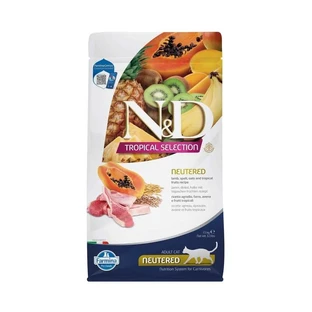 Farmina N&amp;d cat tropical selection gecastreerd lam en fruit - complete voeding voor volwassen gecastreerde katten 1.5 kg