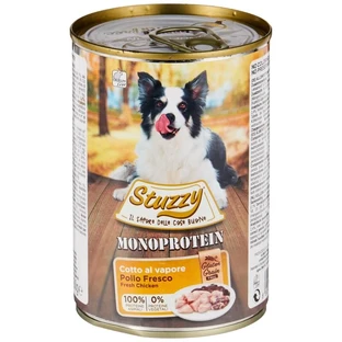 Schesir Stuzzy poulet frais monoprotéiné - aliment complet pour chiens adultes 400 gr.