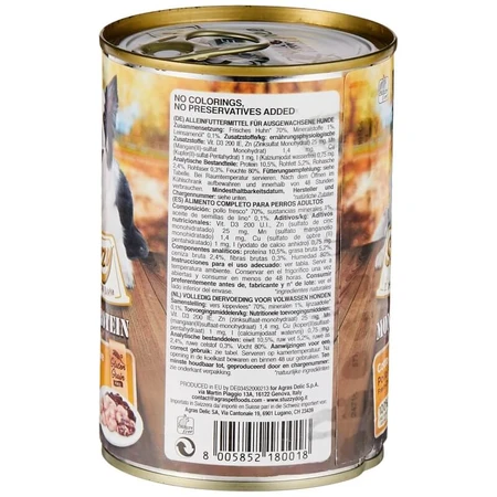 Schesir Stuzzy poulet frais monoprotéiné - aliment complet pour chiens adultes 400 gr.