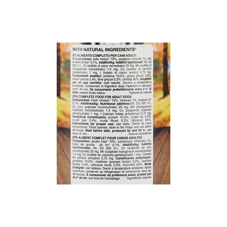Schesir Stuzzy poulet frais monoprotéiné - aliment complet pour chiens adultes 400 gr.