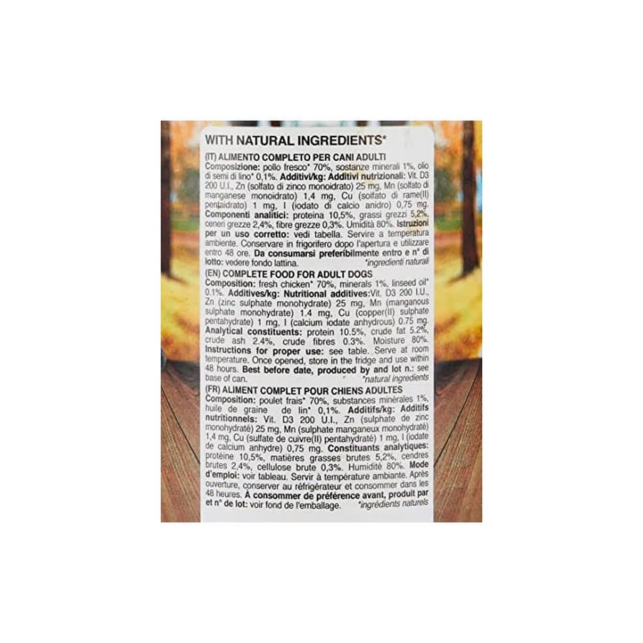 Schesir Stuzzy poulet frais monoprotéiné - aliment complet pour chiens adultes 400 gr.