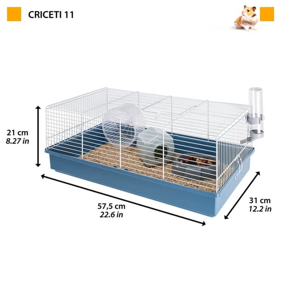 Ferplast Hamsters 11 - jaula blanca para hámsters con accesorios esenciales
