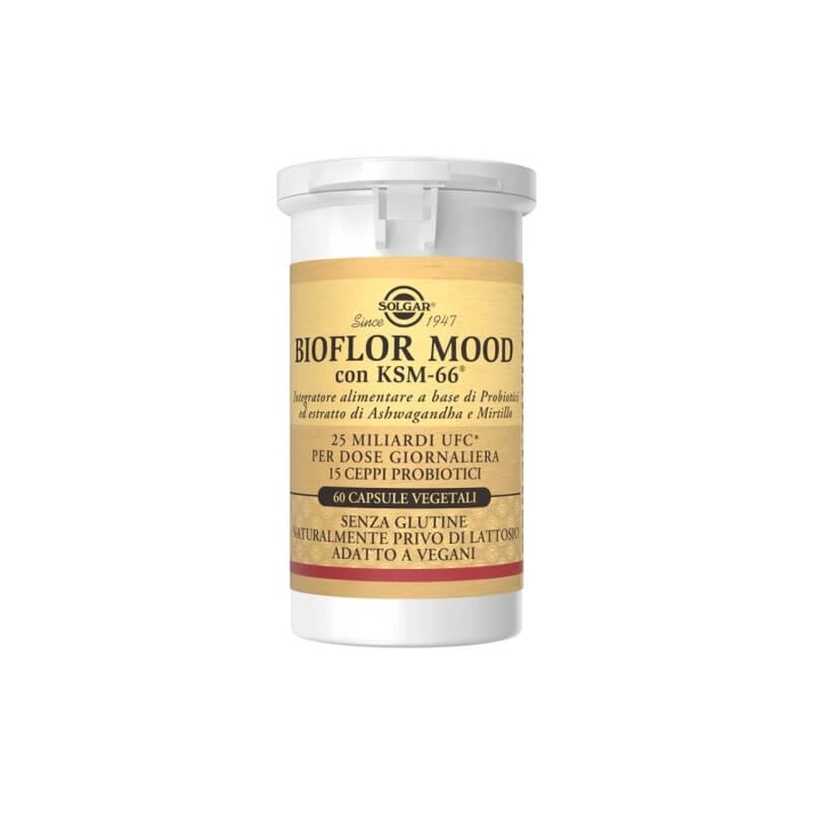 Solgar bioflor mood 60 capsules - supplement for intestinal flora balance and mental well-being