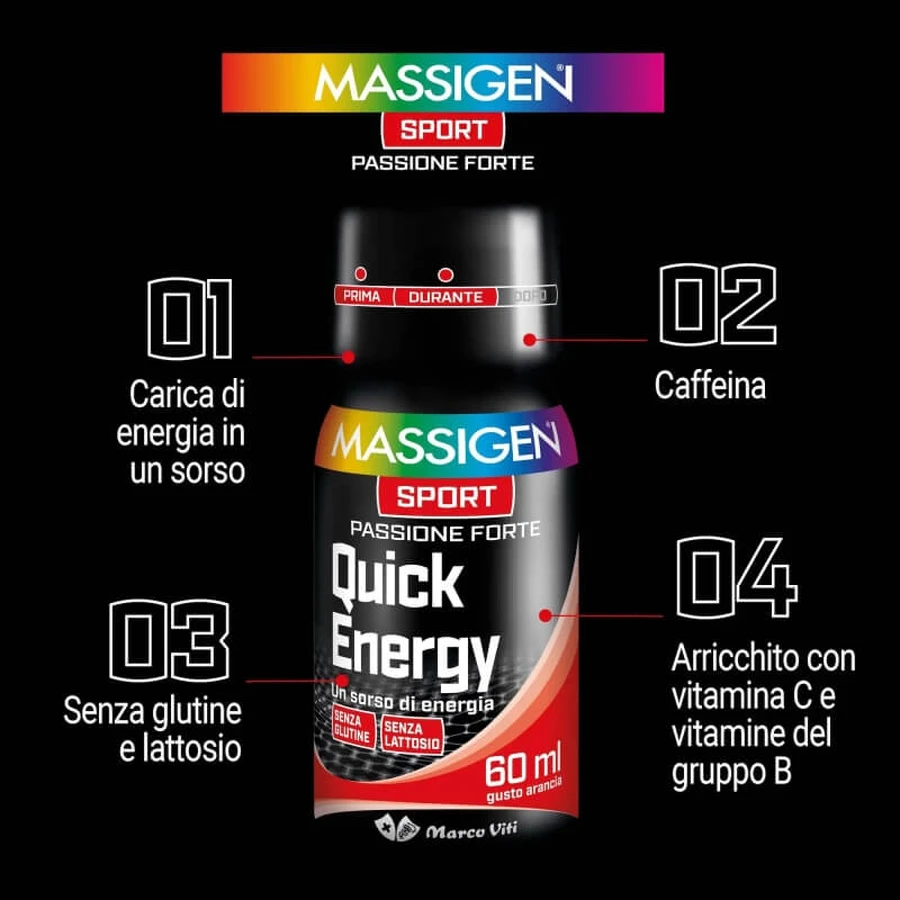 Massigen sport quick energy 60 ml - suplemento energizante