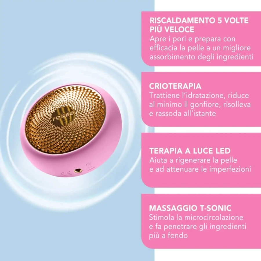 Foreo ufo 2 - dispositivo para el'uso de mascarilla inteligente - rosa perla