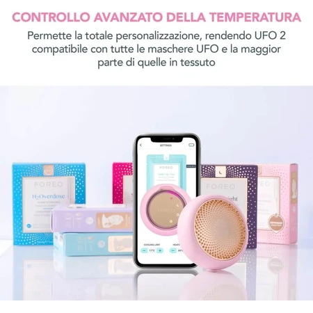 Foreo ufo 2 - dispositivo para el'uso de mascarilla inteligente - rosa perla