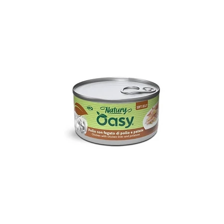 Oasy Wet cat natury soft jelly chicken with liver and potatoes - Ergänzungsfuttermittel für ausgewachsene Katzen 150 gr