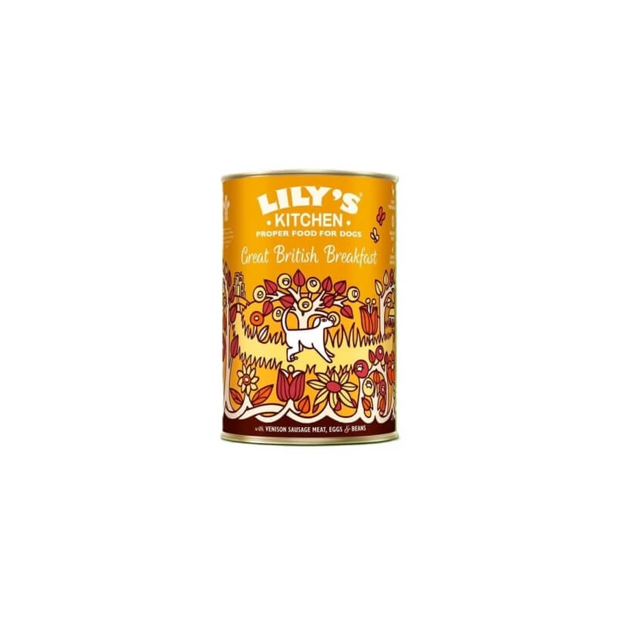 Lily's kitchen Groot Brits ontbijt hert - complete voeding voor kleine volwassen honden 400 gr