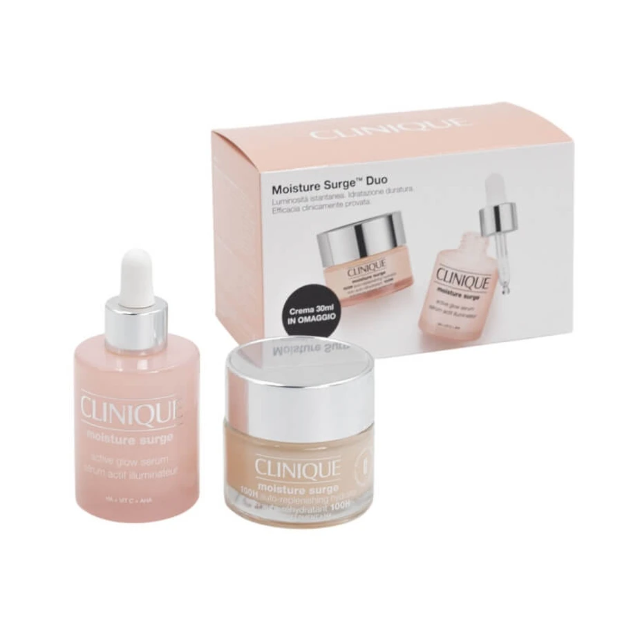 Clinique moisture surge glow set - active illuminating serum 30 ml moisturizing cream 30 ml