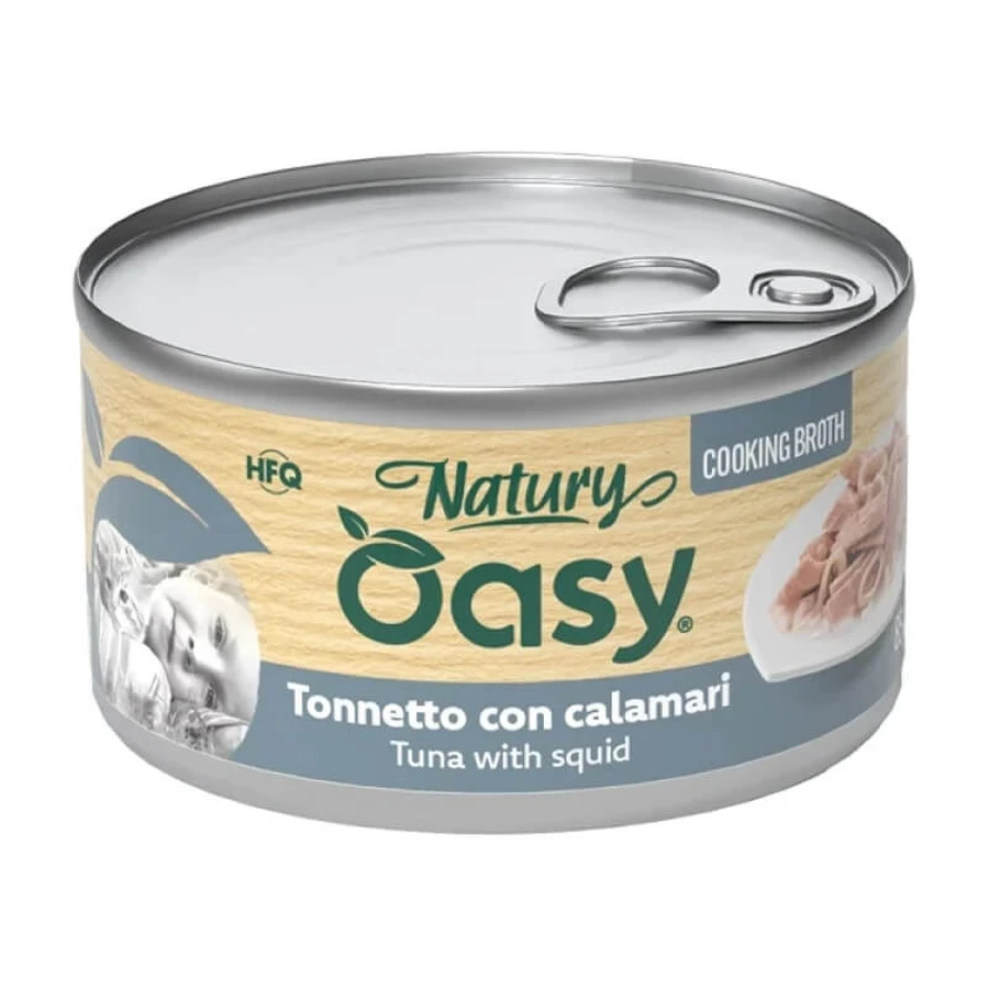 Oasy Wet cat natury Thunfisch mit Tintenfisch - Nassfutter für ausgewachsene Katzen 85 gr.