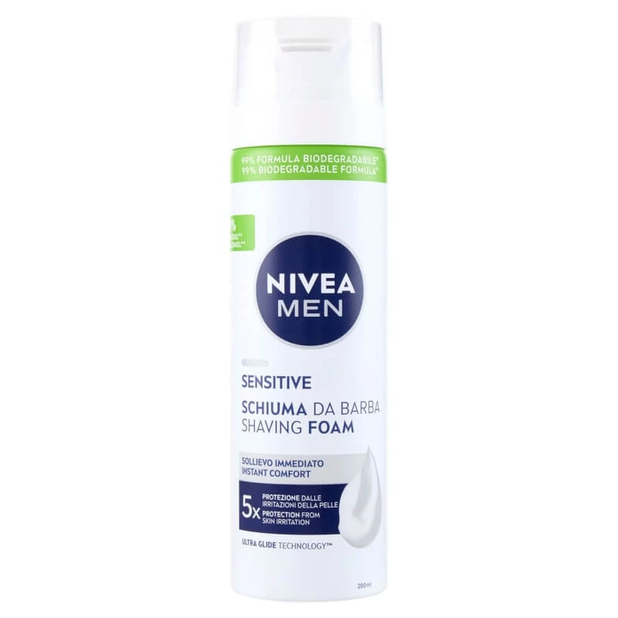 Nivea men sensitive - verzachtend en beschermend scheerschuim 200 ml