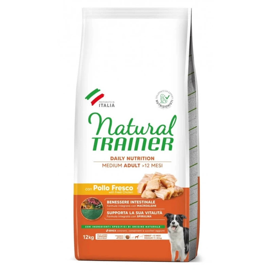 Natural trainer Daily nutrition medium adult met kip - volledige voeding voor volwassen middelgrote honden 12 kg