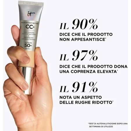 It cosmetics Cc+ full coverage cream spf 50+ - base de maquillaje fluida - ligera media