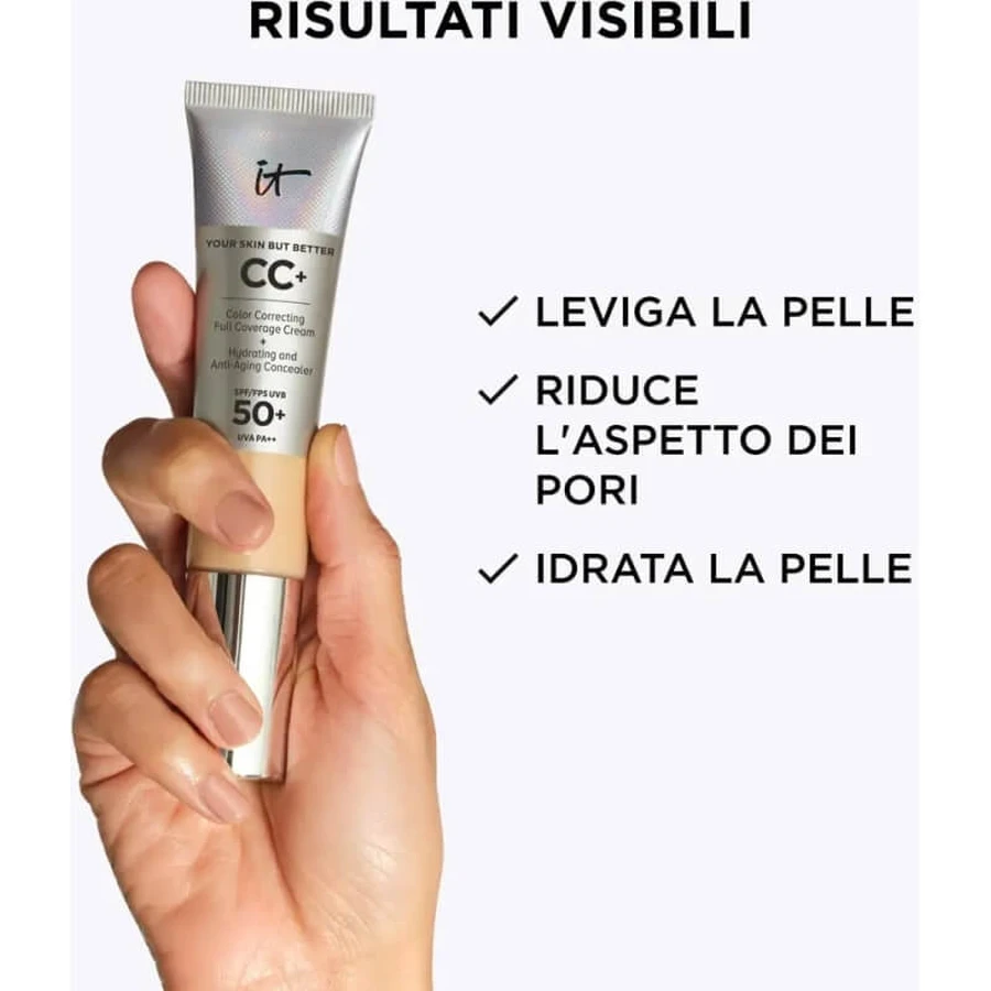 It cosmetics Cc+ full coverage cream spf 50+ - base de maquillaje fluida - ligera media