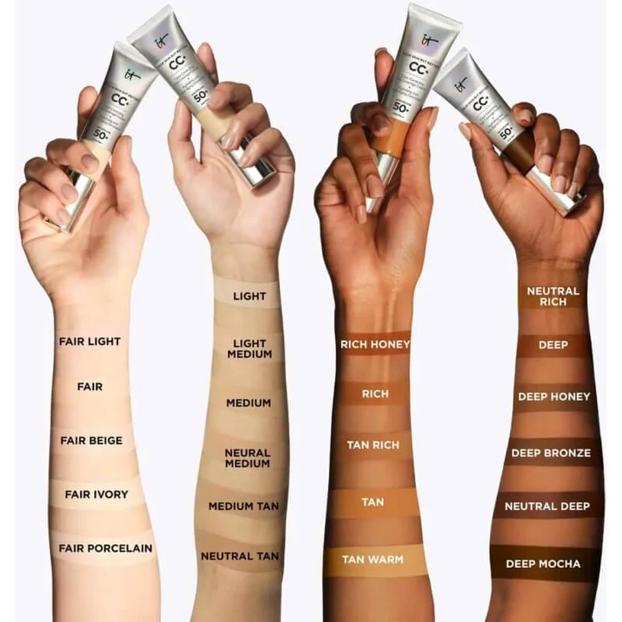 It cosmetics Cc+ full coverage cream spf 50+ - base de maquillaje fluida - ligera media