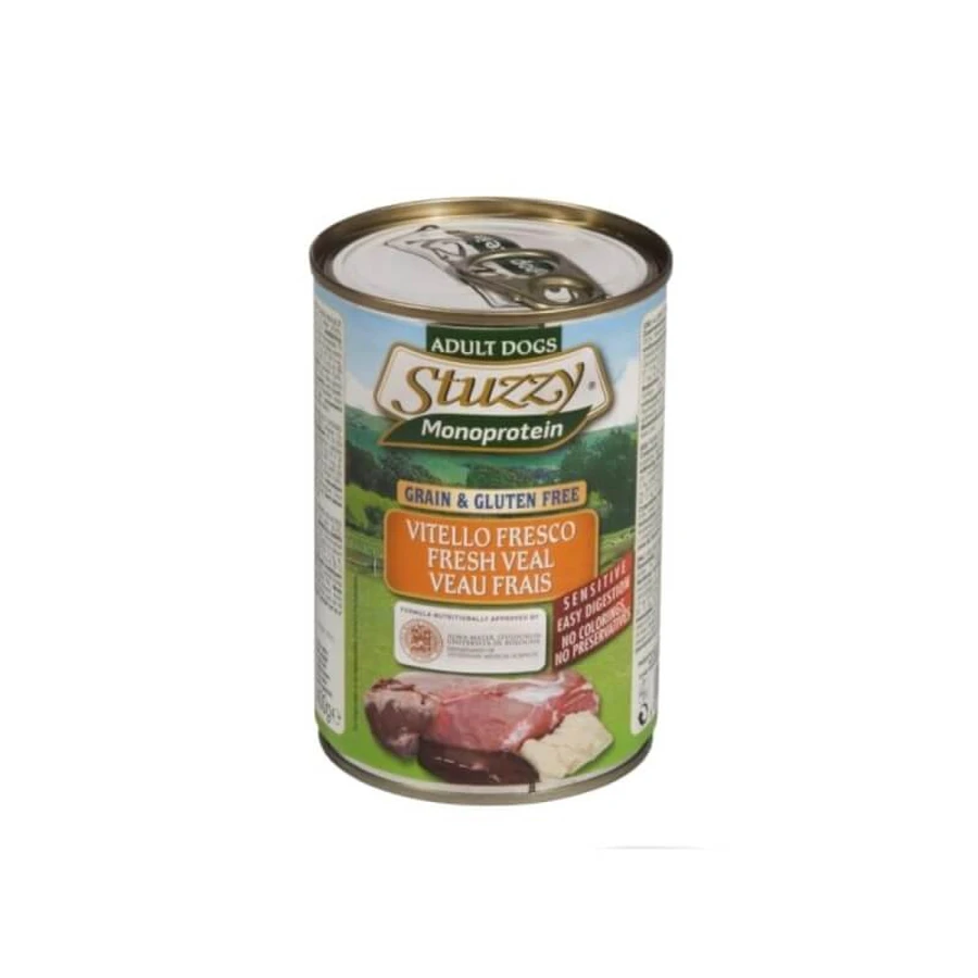 Schesir Stuzzy monoprotein fresh veal - complete food for adult dogs 400 gr.
