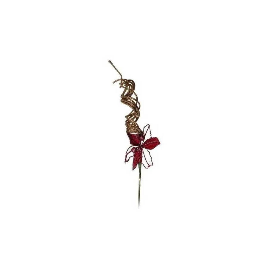 Dgs Christmas decoration outside the door red and gold floral pick