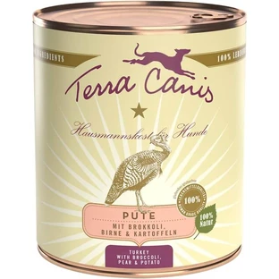 Terra canis Classic kalkoen met broccoli, peer en aardappelen - volledige voeding voor volwassen honden 800 gr