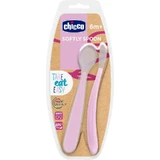 Chicco 2 cucharas de silicona blanda 6+ meses - rosa