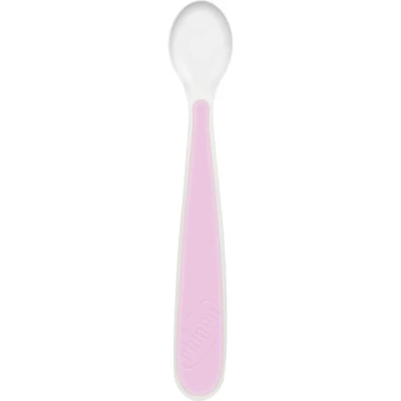 Chicco 2 zachte siliconen lepels 6+ maanden - roze