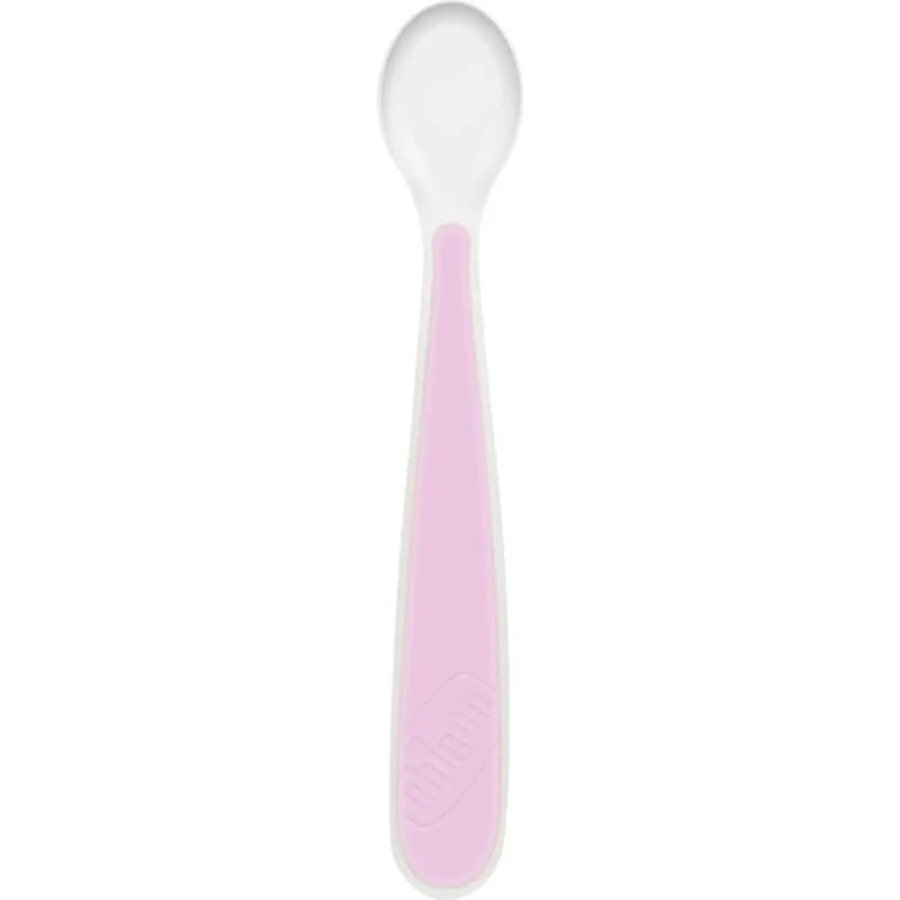 Chicco 2 zachte siliconen lepels 6+ maanden - roze