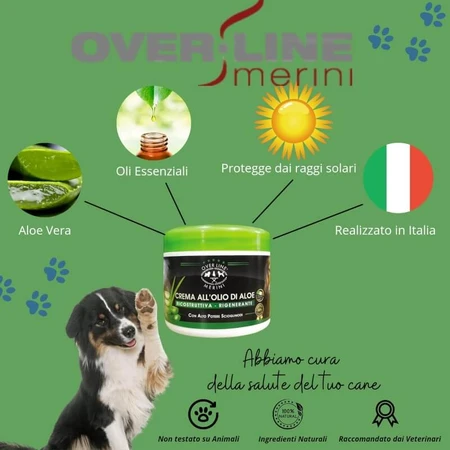 Merini maurizio Over line - crema reconstructiva all'aceite de aloe para perros y gatos 500 ml