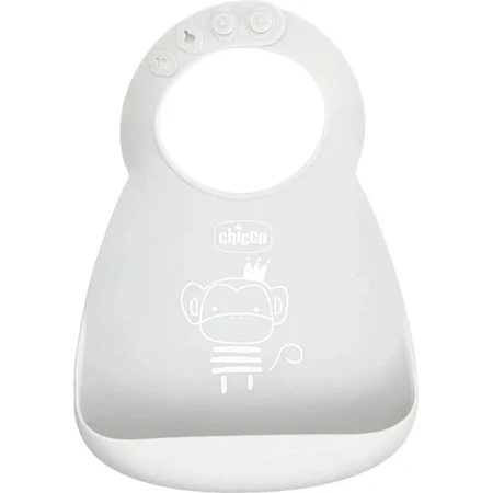 Babero ajustable de silicona Chicco gris