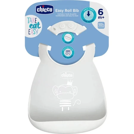 Babero ajustable de silicona Chicco gris