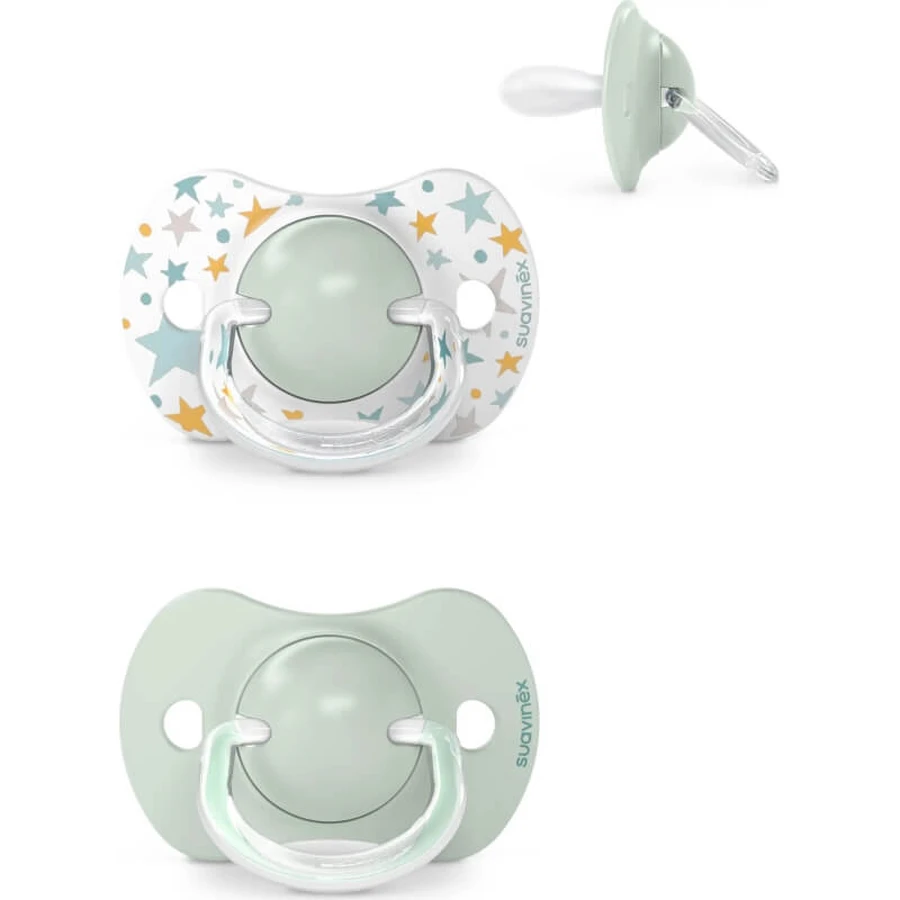 Suavinex dreams - 2 sucettes en silicone 6-18 mois - bleu clair