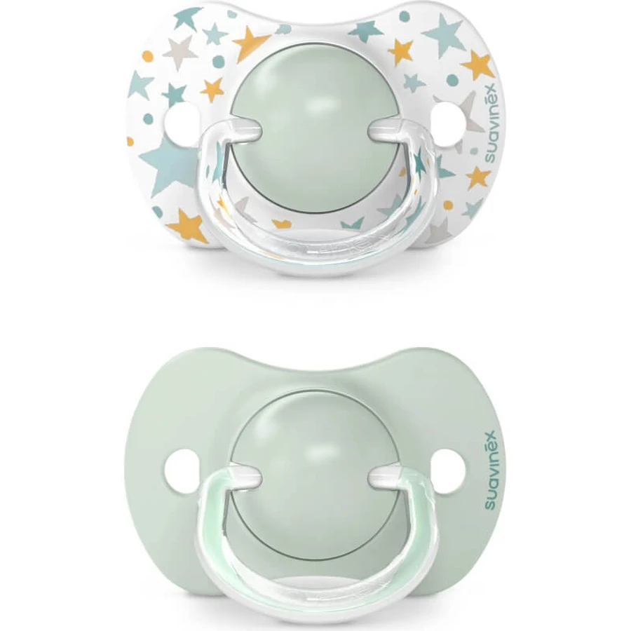 Suavinex dreams - 2 sucettes en silicone 6-18 mois - bleu clair
