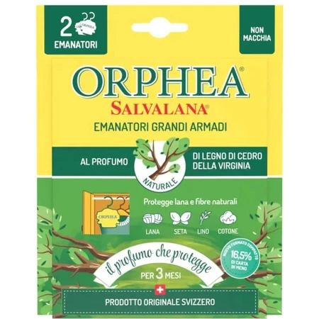 Orphea Salvalana emanator for large closets 2 pieces with precious wood scent
