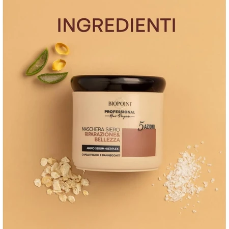 Biopoint Mascarilla suero reparador &amp; belleza - tratamiento intensivo para cabellos quebradizos y dañados 400 ml