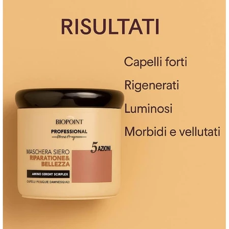 Biopoint Mascarilla suero reparador &amp; belleza - tratamiento intensivo para cabellos quebradizos y dañados 400 ml
